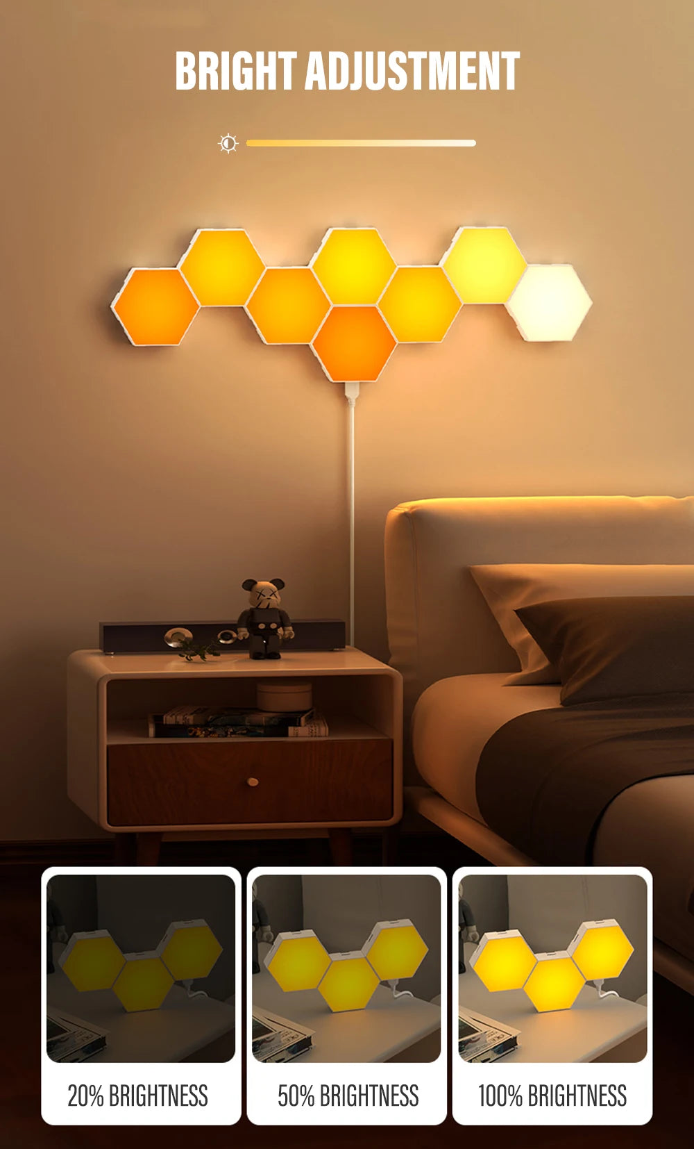 Smart RGB Hexagon Panels BT and WIFI Options