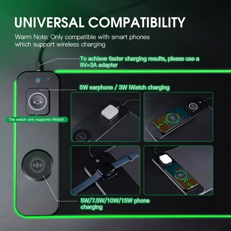 RGB Gaming Desk Mat With Wireless Charging