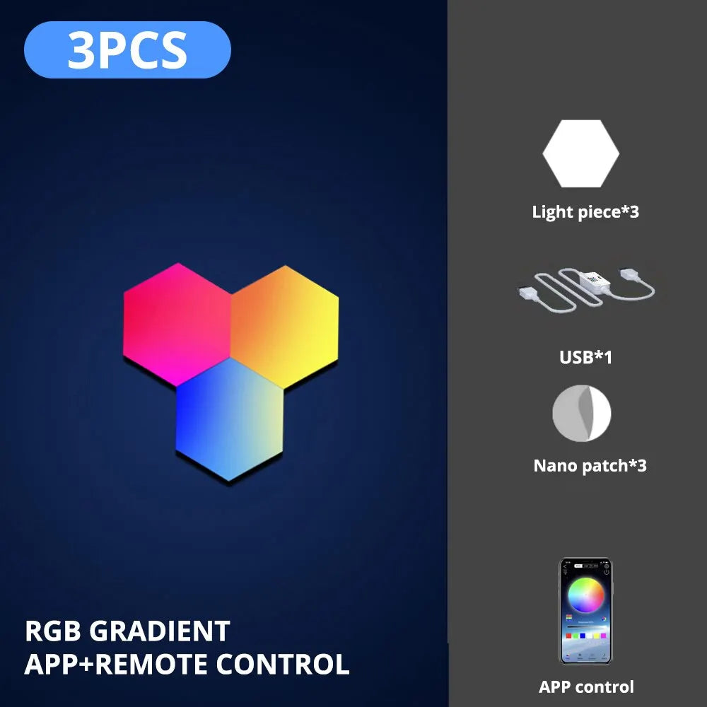 Smart RGB Hexagon Panels BT and WIFI Options