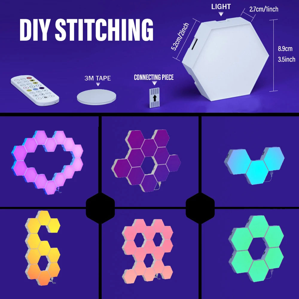 Smart RGB Hexagon Panels BT and WIFI Options