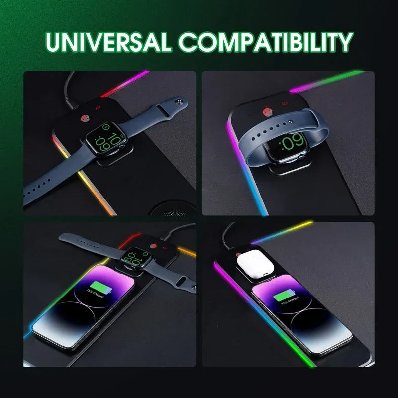 RGB Gaming Desk Mat With Wireless Charging