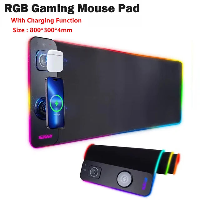 RGB Gaming Desk Mat With Wireless Charging