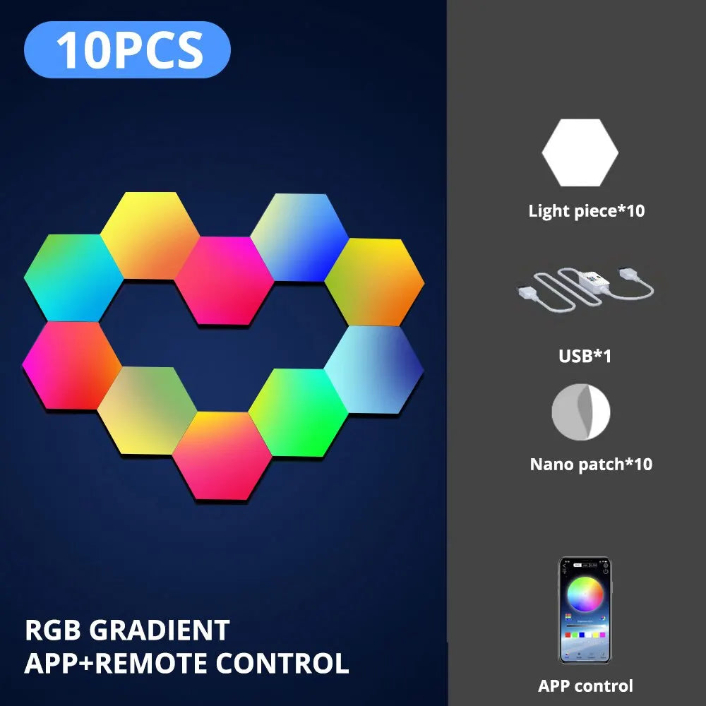 Smart RGB Hexagon Panels BT and WIFI Options