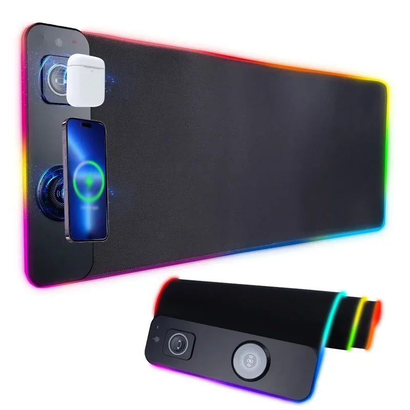 RGB Gaming Desk Mat With Wireless Charging