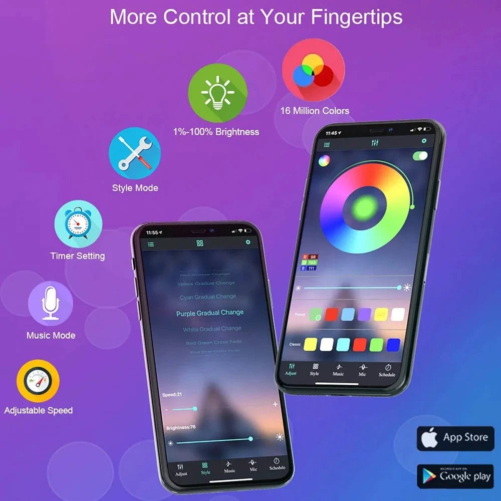 Bluetooth Smart LED Strip Lights with Remote Control - FlexBucket